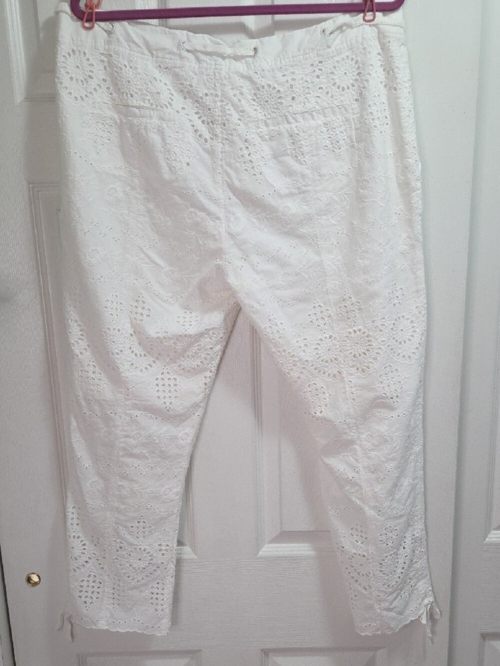 Sundance White Eyelet Drawstring Pants - Picture 4 of 6